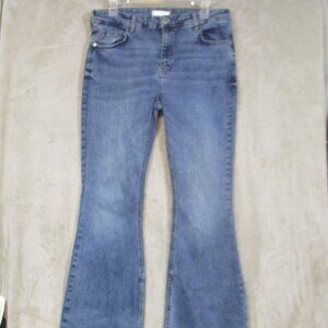 River Island Womens High Rise Flare Leg Split Ankle Denim Jeans Size 12